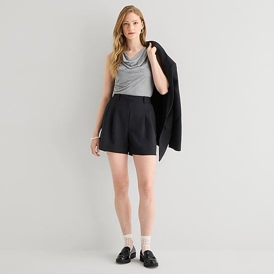 A.N.A Womens High Rise Pleated Short