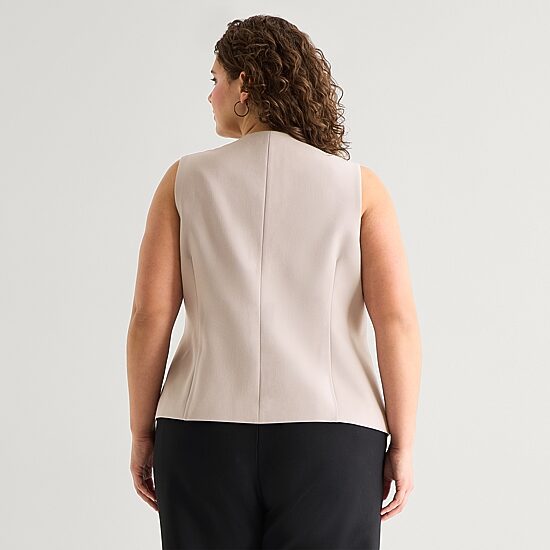 a.n.a Womens Plus Crew Neck Sleeveless Vest