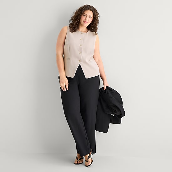 a.n.a Womens Plus Crew Neck Sleeveless Vest