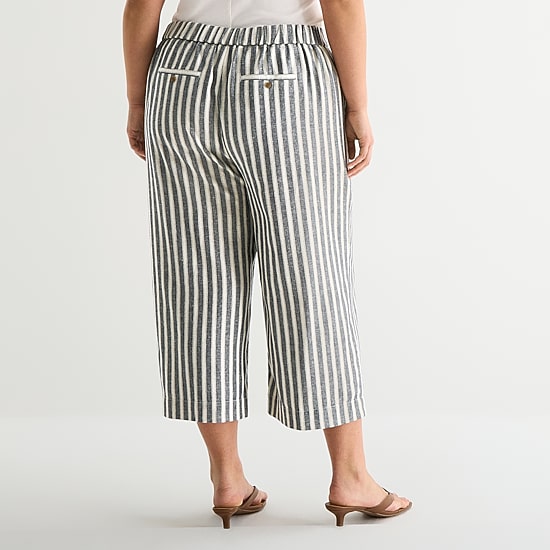 a.n.a Womens Plus Wide Leg High Rise Cropped Pant