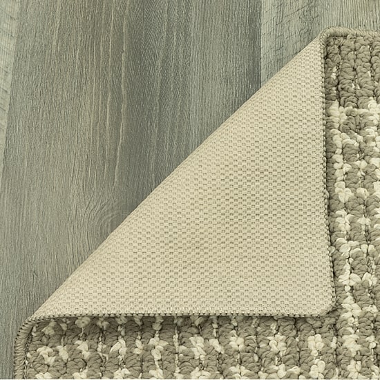 Maples Banded Grid Gray Indoor Rectangular Accent Rug