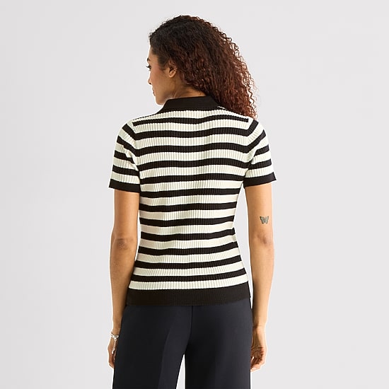 a.n.a Womens Short Sleeve Polo Sweater
