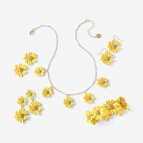 Liz Claiborne Womens Flower Drop Earrings
