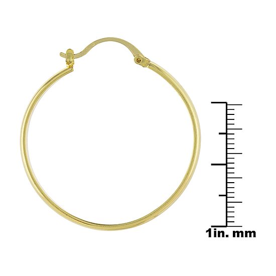 Silver Reflections Womens 24K Gold Over Brass 40mm Hoop Earrings