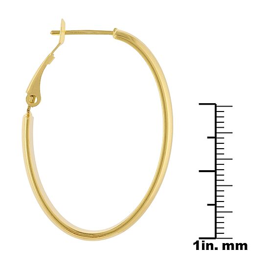 Silver Reflections Womens 24K Gold Over Brass 40mm Hoop Earrings