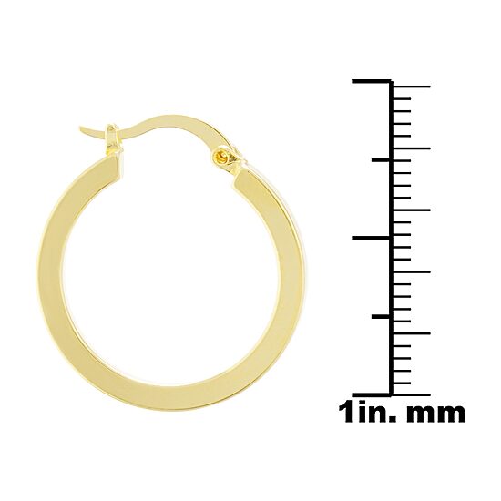 Silver Reflections Womens 24K Gold Over Brass 23mm Hoop Earrings