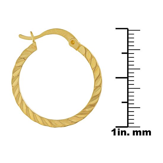 Silver Reflections Womens 24K Gold Over Brass 21mm Hoop Earrings