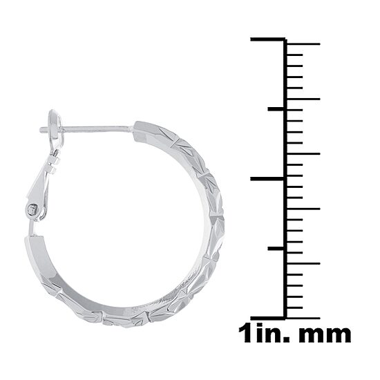 Silver Reflections Womens 26mm Hoop Earrings