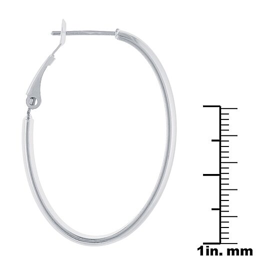 Silver Reflections Womens 40mm Hoop Earrings