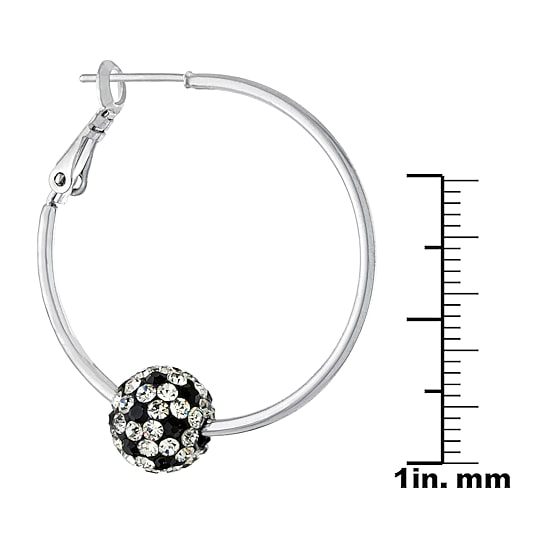 Sparkle Allure Womens Crystal 38.1mm Round Hoop Earrings