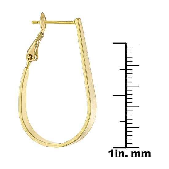 Silver Reflections Womens 24K Gold Over Brass 32mm Oval Hoop Earrings