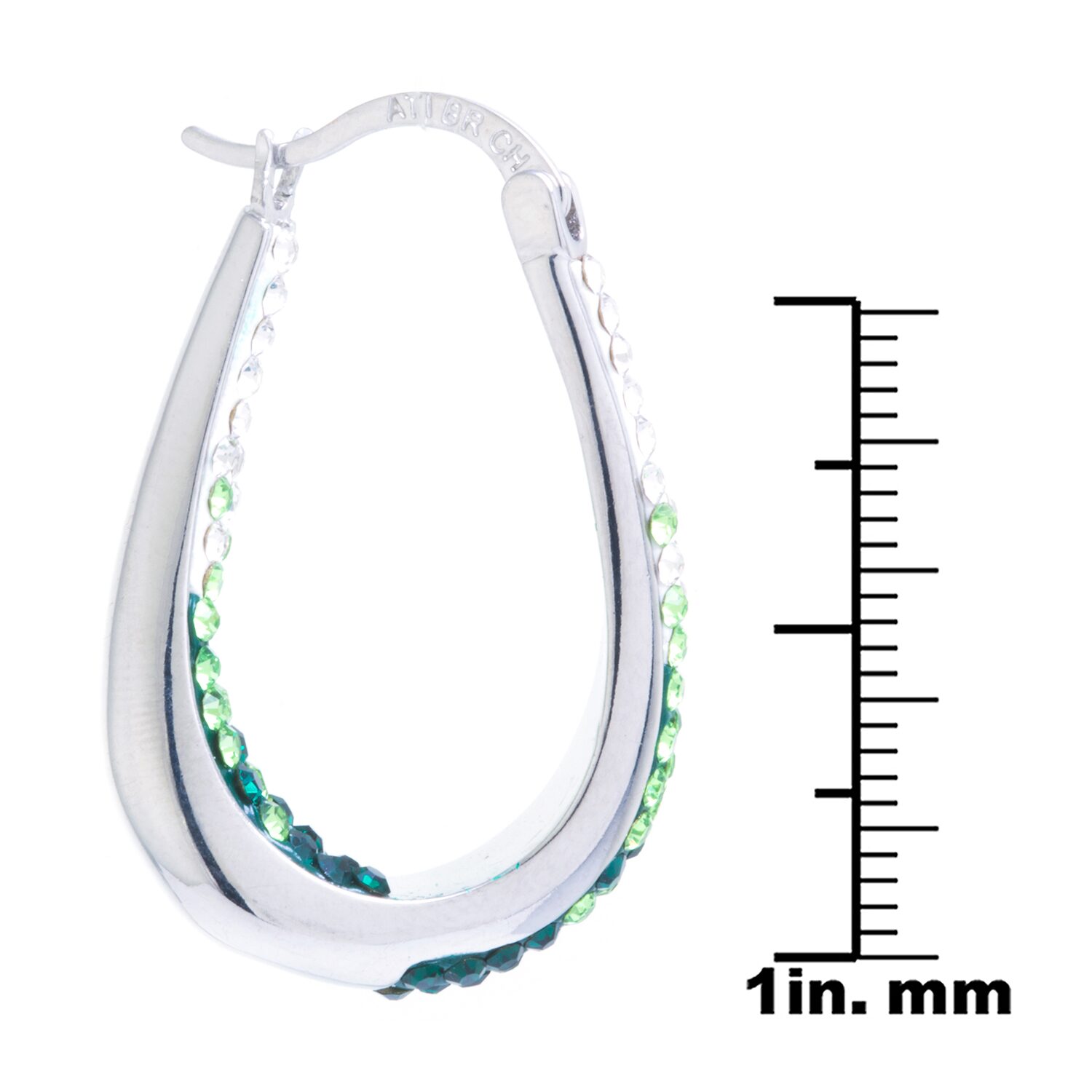 Sparkle Allure Womens Blue Crystal 32mm Hoop Earrings