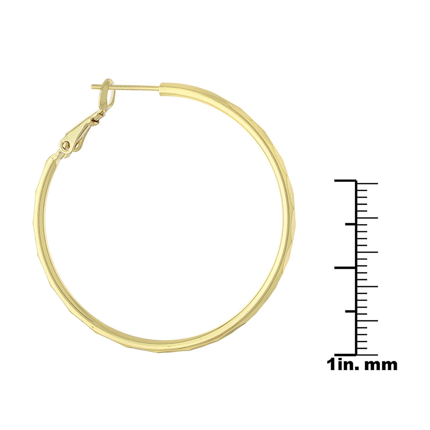 Silver Reflections 24K Gold Over Brass Hoop Earrings
