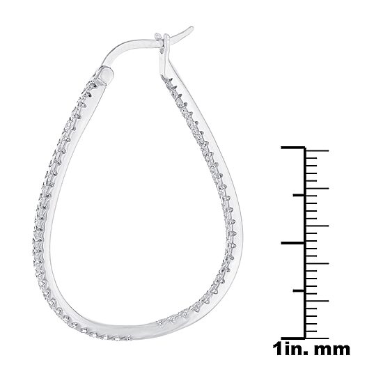 Sparkle Allure Womens Cubic Zirconia 41.4mm Hoop Earrings