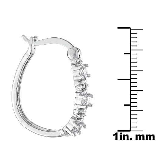 Sparkle Allure Womens Cubic Zirconia 23mm Hoop Earrings
