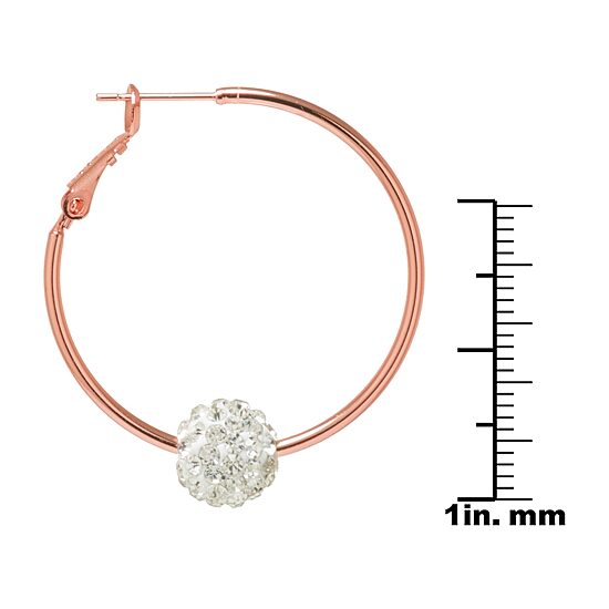 Sparkle Allure Womens 24K Rose Gold Over Brass 38mm Hoop Earrings