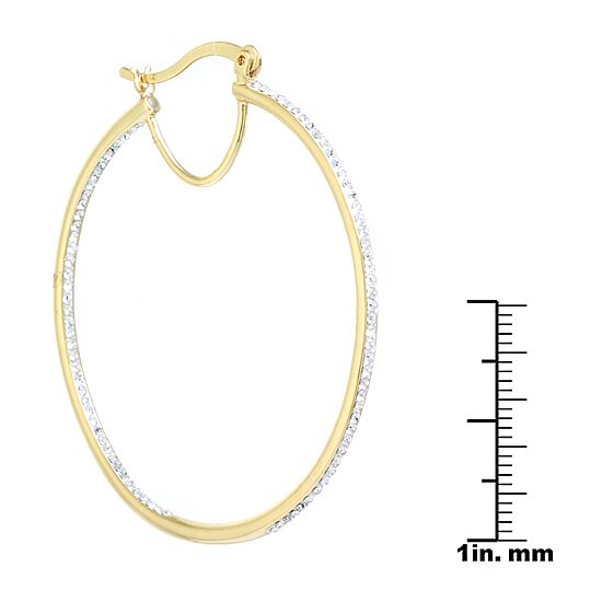 Sparkle Allure Womens 14K Gold Over Brass 50mm Hoop Earrings