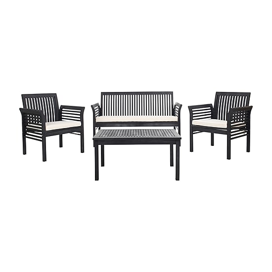 Safavieh Carson Patio Collection 4-pc. Conversation Set Weather Resistant