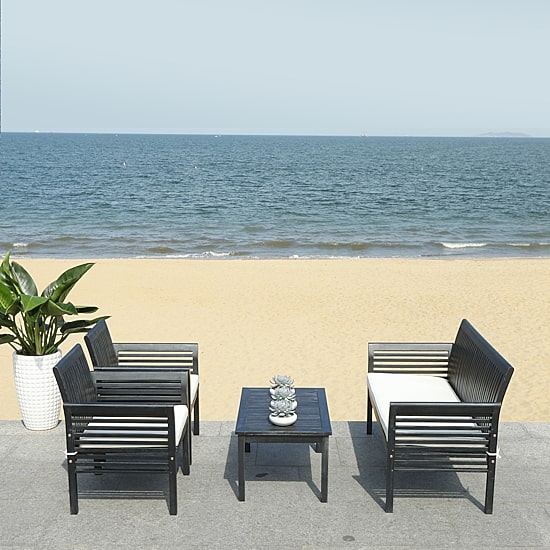 Safavieh Carson Patio Collection 4-pc. Conversation Set Weather Resistant