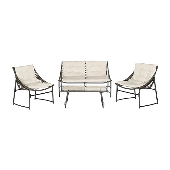 Safavieh Berkane Patio Collection 4-pc. Conversation Set Weather Resistant