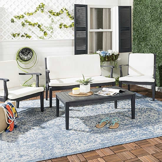 Safavieh Fresno Patio Collection 4-pc. Conversation Set Weather Resistant