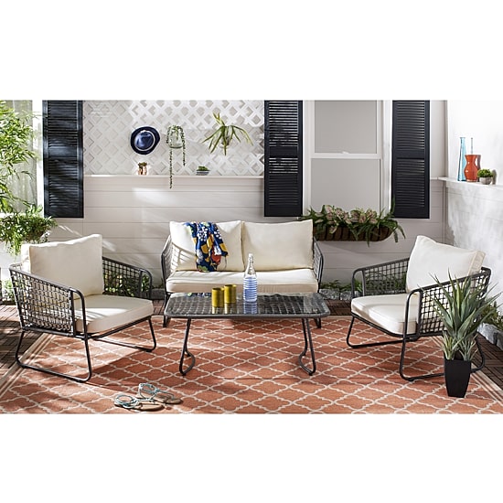 Safavieh Benjin Patio Collection 4-pc. Conversation Set Weather Resistant