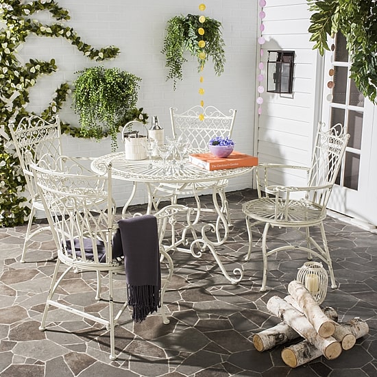 Safavieh Thessaly Patio Collection 5-pc. Weather Resistant Round Dining Set