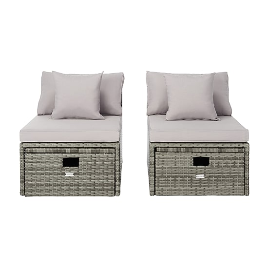 Pramla  4-pc. Patio Lounge Chair and Ottoman Set
