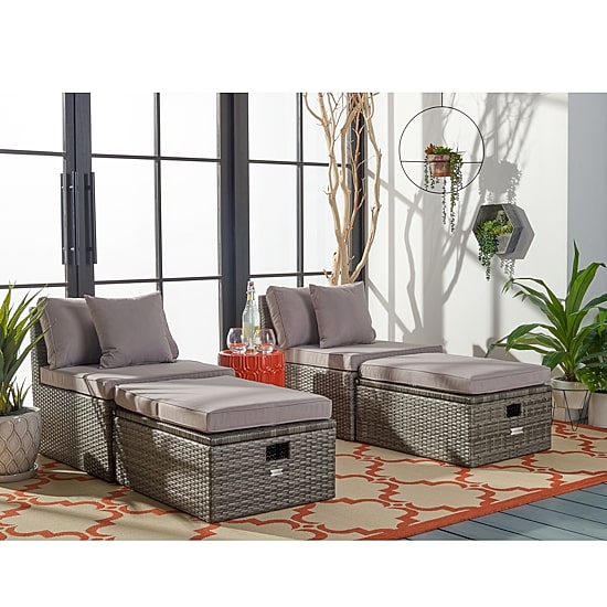 Pramla  4-pc. Patio Lounge Chair and Ottoman Set