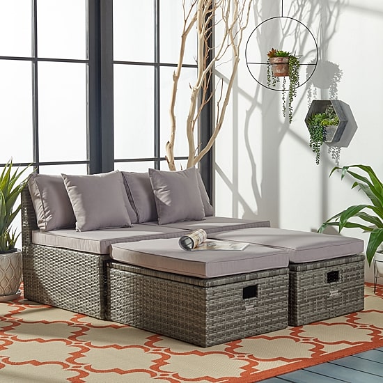 Pramla  4-pc. Patio Lounge Chair and Ottoman Set