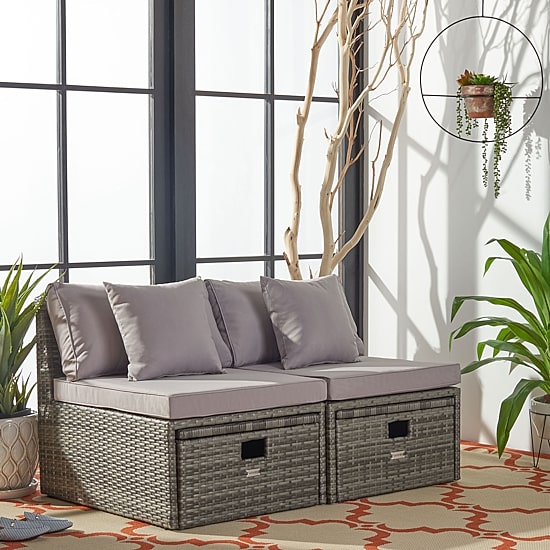 Pramla  4-pc. Patio Lounge Chair and Ottoman Set