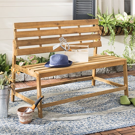 Ruben Natural Wood Patio Bench