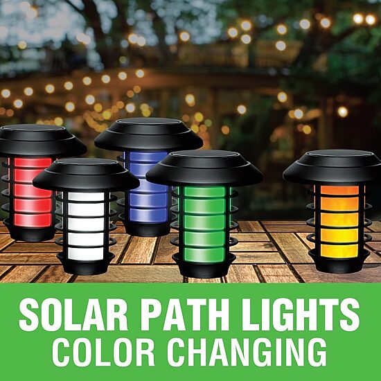 Bell + Howell Solar Powered Color Changing Pathway and Garden Lights - Set of 4