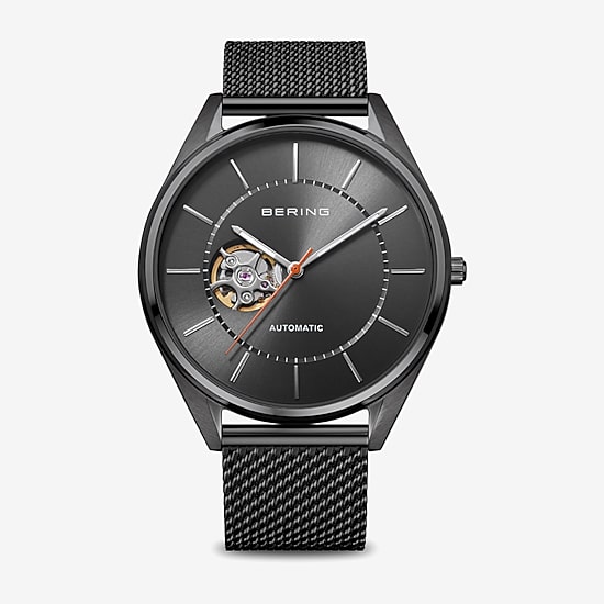 Bering Mens Automatic Black Stainless Steel Bracelet Watch 16743-377