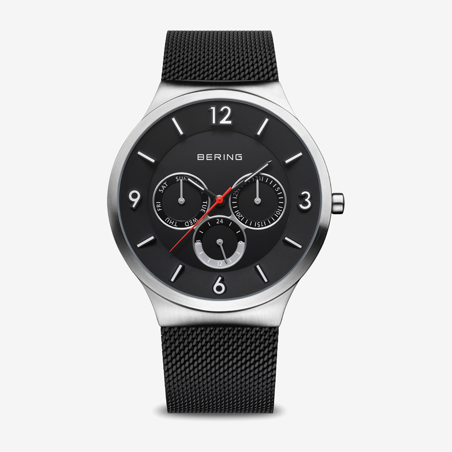 Bering Mens Black Stainless Steel Bracelet Watch