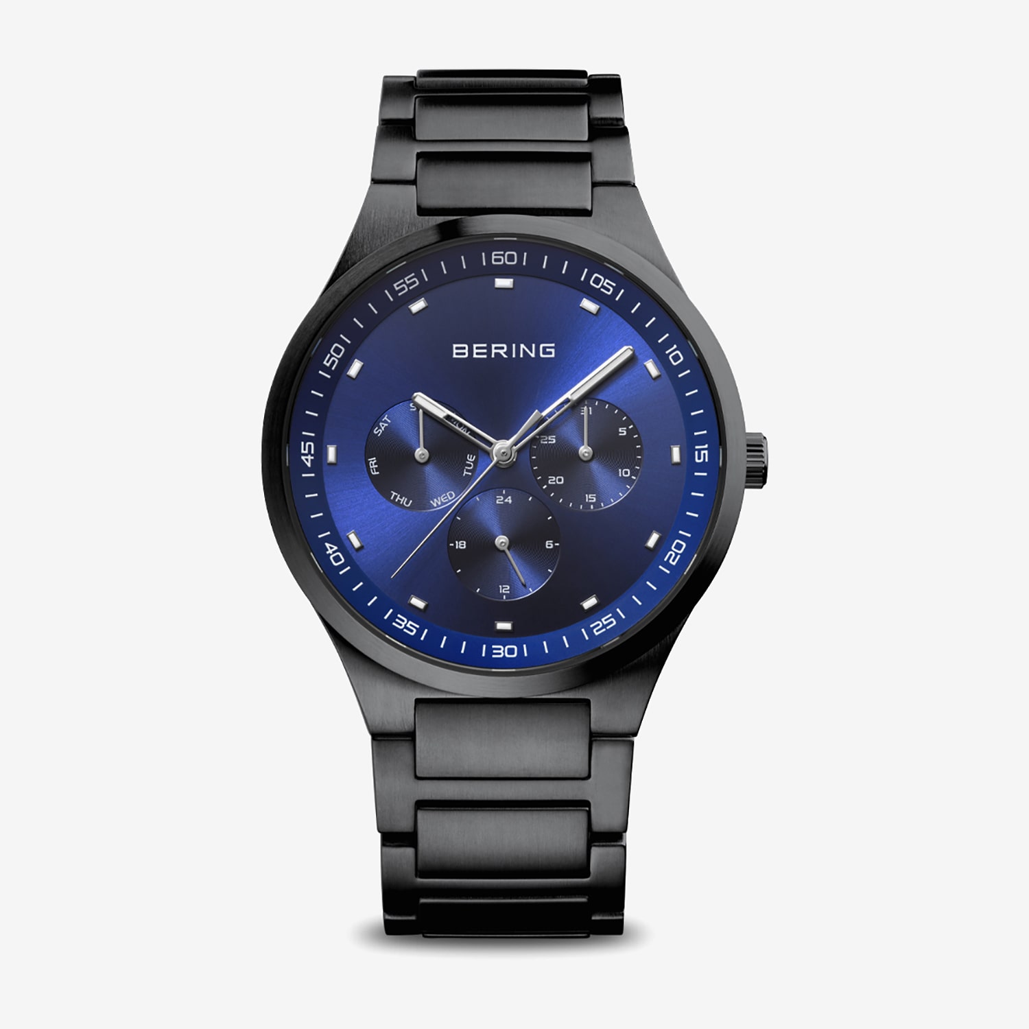 Bering Mens Black Stainless Steel Bracelet Watch