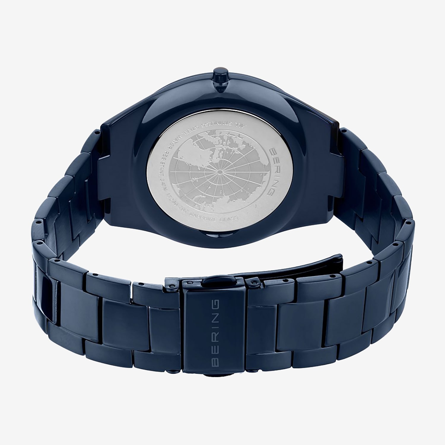 Bering Mens Blue Stainless Steel Bracelet Watch 17240-797