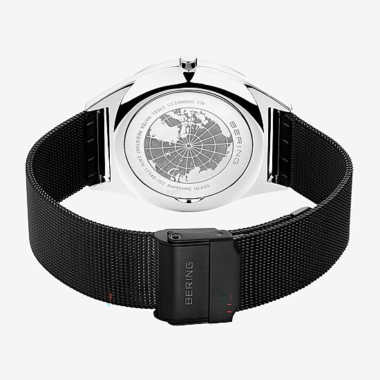 Bering Mens Black Stainless Steel Bracelet Watch 17140-102