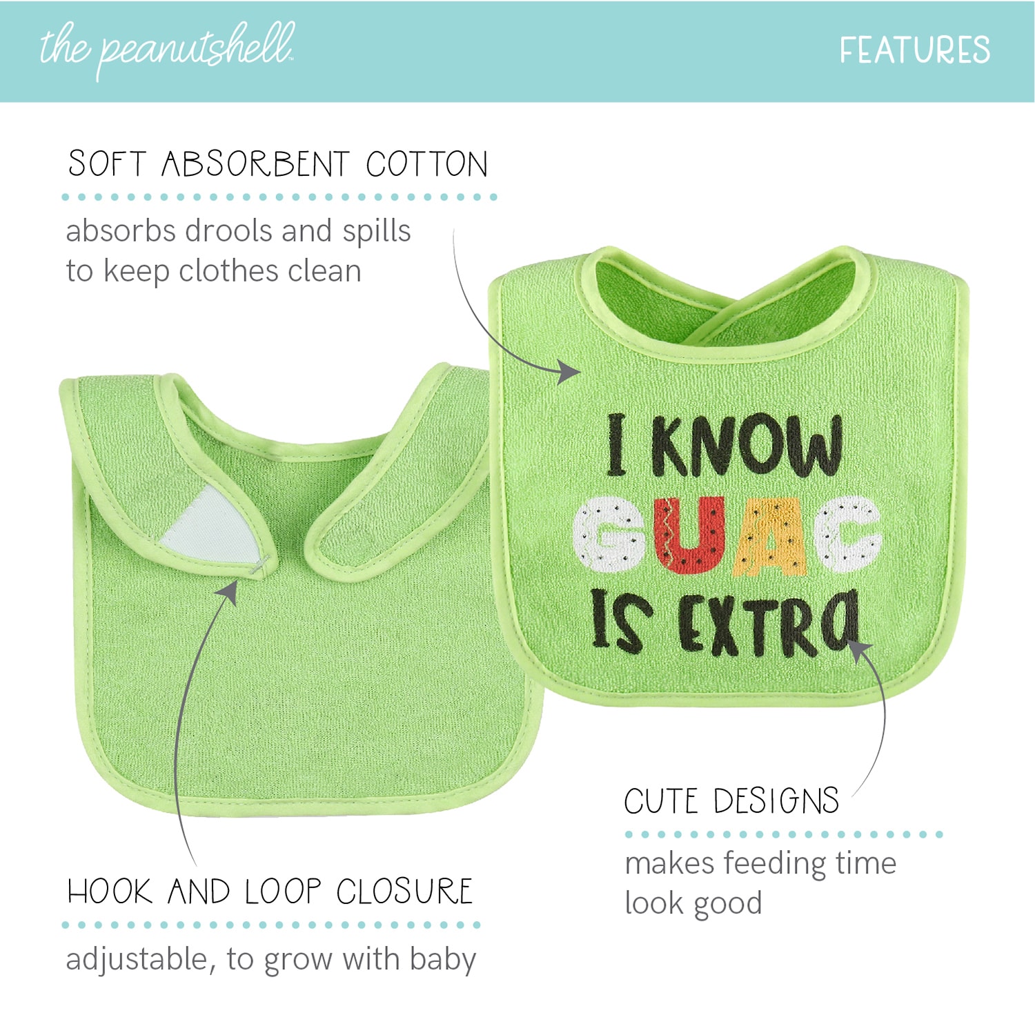 The Peanutshell Unisex 18-pc. Bib