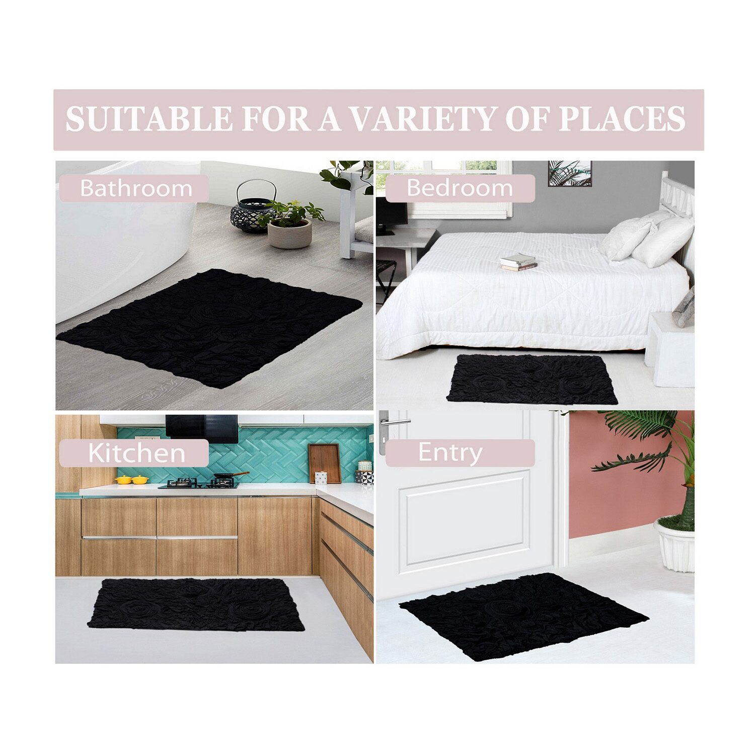Home Weavers Inc Bellflower -pc. Quick Dry Bath Rug Set