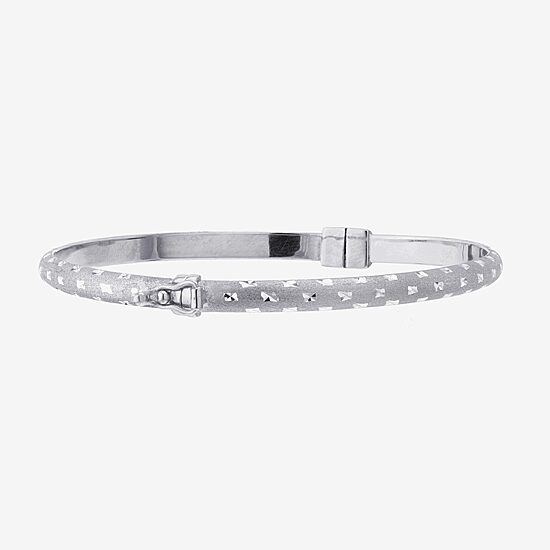 Diamond Cut Womens Sterling Silver Bangle Bracelet