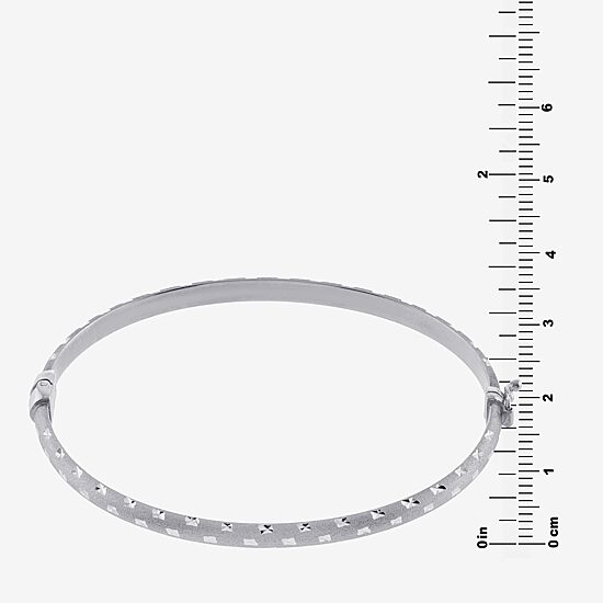 Diamond Cut Womens Sterling Silver Bangle Bracelet