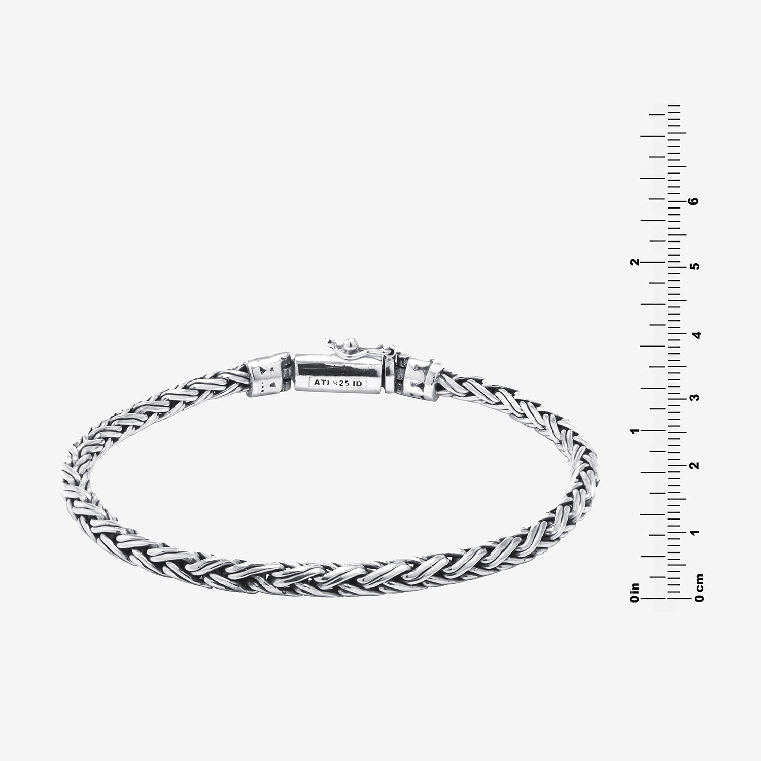 Bali Inspired Womens Sterling Silver Semisolid Byzantine Chain Bracelet