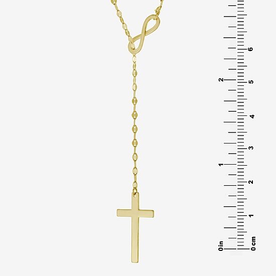 Womens 14K Gold Over Silver Cross 22 Inch Pendant Necklace