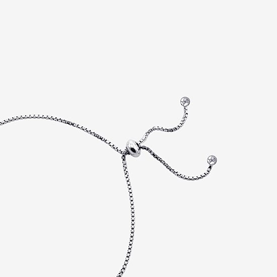 Adjustable Length Womens Cubic Zirconia Sterling Silver 26 Inch Tennis Necklace