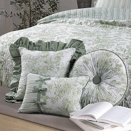 Laurel Manor Toile Garden Oblong Throw Pillow