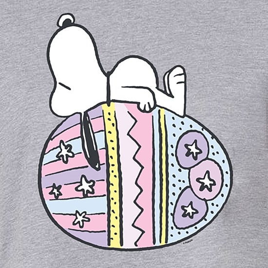 Easter Egg Cropped Womens Juniors Crew Neck Short Sleeve Boxy Fit Peanuts Snoopy Graphic T-Shirt