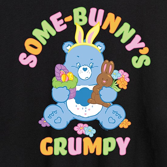 Some Bunny'S Grumpy Womens Juniors Round Neck Short Sleeve Oversized Care Bears Graphic T-Shirt