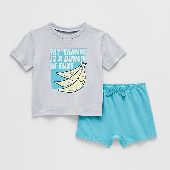 Okie Dokie Baby Boys Jersey 2-pc. Short Set