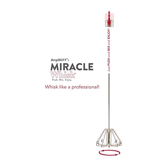 BergHOFF Essentials 18/10 Stainless Steel Red 14" Miracle Whisk